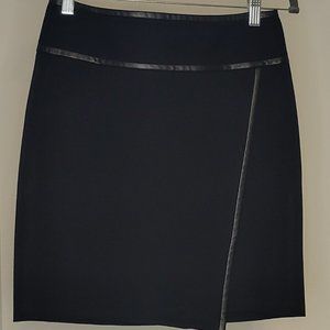 White House | Black Market Black Wrap Mini-Skirt